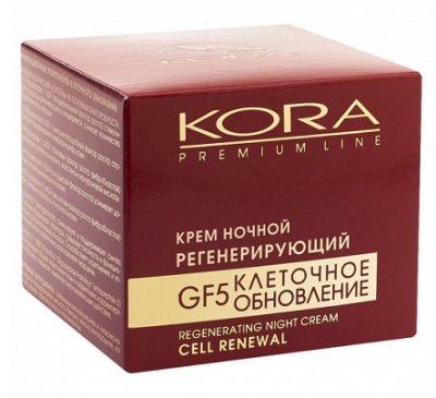 Купить kora (кора) премиум крем для лица и шеи ночной регенерирующий 50мл в Заволжье