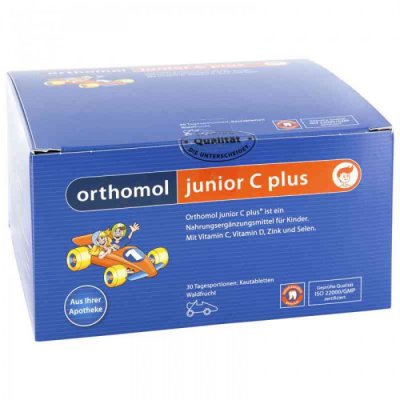Купить orthomol junior c plus (ортомол джуниор с плюс), таблетки жевательные, 30 шт со вкусом лесные ягоды бад в Заволжье