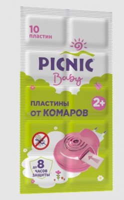 Купить пикник (picnic) baby пластинки от комаров, 10 шт в Заволжье
