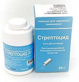 Купить стрептоцид, порошок для наружного применения с дозатором, банка 20г в Заволжье