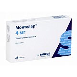 Монтелар, таблетки жевательные 4мг, 28 шт
