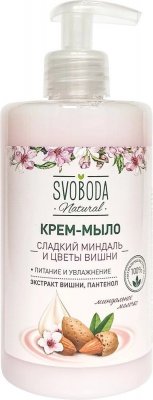 Купить svoboda natural (свобода натурал) крем-мыло жидкое сладкий миндаль и цветы вишни, 430 мл в Заволжье