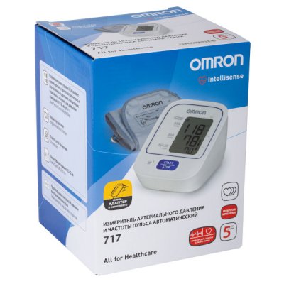 Купить тонометр автоматический omron (омрон) 717, с адаптером, манжета 22-32см (hem-8712-см) в Заволжье