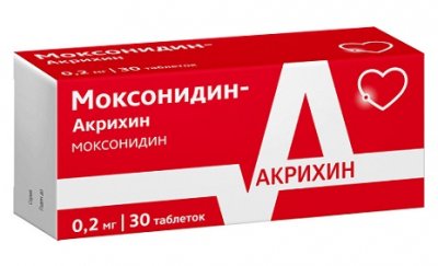 Купить моксонидин-акрихин, таблетки, покрытые пленочной оболочкой 0,2мг, 30 шт в Заволжье