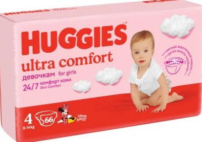 Купить huggies (хаггис) подгузники ультра комфорт для девочек 8-14кг 66 шт в Заволжье