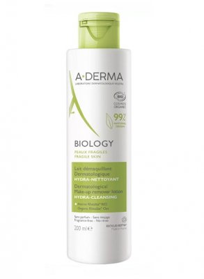 Купить a-derma biology (а-дерма) лосьон для хрупкой кожи лица и глаз мягкий очищающий, 200мл в Заволжье