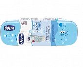 Купить chiccо (чикко) набор детский паста зубная вкус клубника 1-5 лет 50мл + щетка зубная 6-36мес цвет голубой мягкая в Заволжье