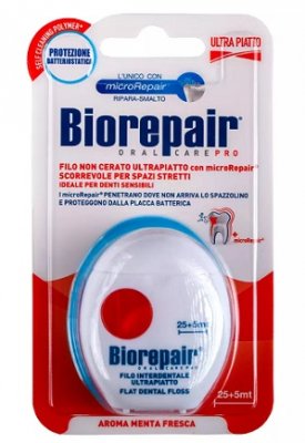 Купить биорепейр (biorepair) зубная нить ультратонкая для чувствительных десен без воска, 30м в Заволжье