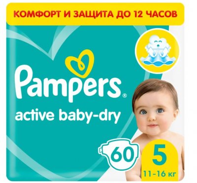Купить pampers active baby (памперс) подгузники 5 юниор 11-16кг, 60шт в Заволжье