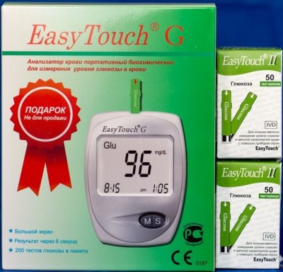 Купить тест-полоски easytouch (изи тач) глюкоза 100шт+глюкометр easytouch g (изи тач) в Заволжье