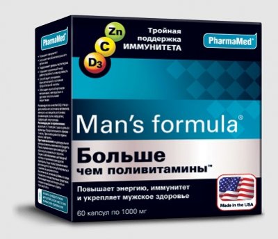 Купить man's formula (мен-с формула) больше чем поливитамины, капсулы, 60 шт бад в Заволжье