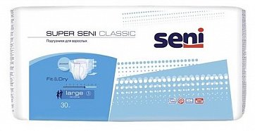 Seni (Сени) подгузники Супер Классик, размер L, 30 шт