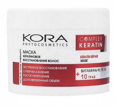 Купить kora (кора) маска кератиновое восстановление волос 300мл в Заволжье