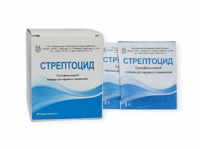 Купить стрептоцид, порошок для наружного применения пакет 2г, 20 шт в Заволжье