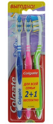 Купить колгейт (colgate) зубная щетка зигзаг средняя, 3 шт в Заволжье