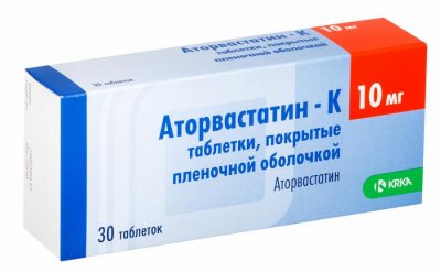 Купить аторвастатин-к, таблетки, покрытые пленочной оболочкой 10мг, 30 шт в Заволжье