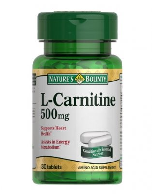 Купить nature's bounty (нэйчес баунти) l-карнитин 500мг, таблетки 30 шт бад в Заволжье