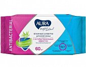 Купить aura (аура) салфетки влажные антибактериальные тропик коктейль 60шт в Заволжье