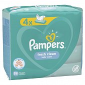 Купить pampers baby fresh clean (памперс) салфетки влажные, 52шт (в комплекте 4 упаковки) в Заволжье