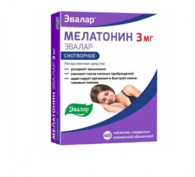 Купить мелатонин эвалар, таблетки, покрытые пленочной оболочкой 3мг, 40 шт в Заволжье