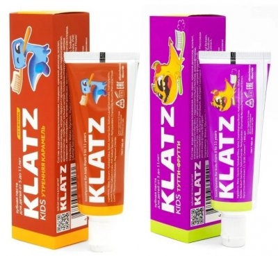 Купить klatz (клатц) набор: зубная паста klatz kids тутти-фрутти 40 мл + утренняя карамель 40 мл в Заволжье