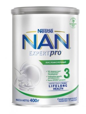 Купить nan 3 (нан) кисломолочный смесь сухая для детей с12 месяцев, 400г в Заволжье
