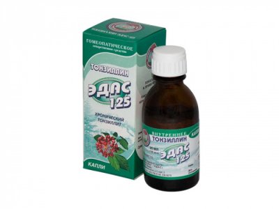 Купить эдас-125 тонзилин (тонзилит), капли для приема внутрь гомеопатические, 25мл в Заволжье