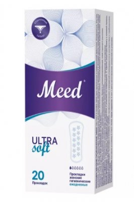 Купить meed ultra soft (мид) прокладки ежедневные ультратонкие усеченные, 20 шт в Заволжье