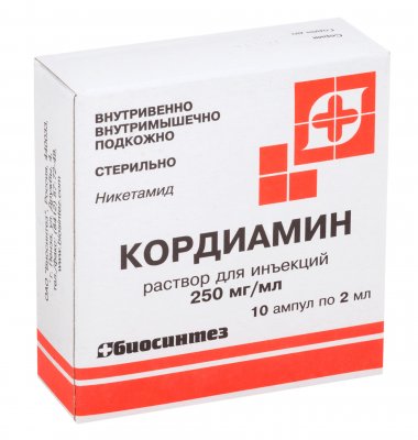 Купить кордиамин, раствор для инъекций 250мг/мл, ампулы 2мл, 10 шт в Заволжье