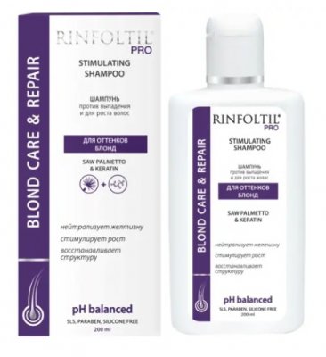 Купить rinfoltil (ринфолтил) про шампунь против выпадения и для роста волос для нейтрализации желтизны, 200мл в Заволжье