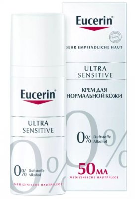 Купить eucerin ultrasensitive (эуцерин) крем для лица для чувствительной, нормальной и комбинированной кожи успокаивающий 50 мл в Заволжье