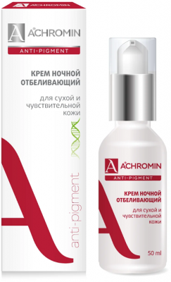 Купить achromin anti-pigment (ахромин) крем для лица отбеливающий для сухой и чувствительной кожи ночной 50мл в Заволжье