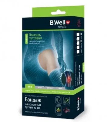 Купить b.well (би велл) бандаж на коленный сустав w-331 размер l бежевый в Заволжье