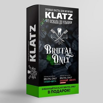 Купить klatz (клатц) набор для мужчин зубная паста мята 75мл+зубная паста имбирь 75мл+зубная щетка жесткая в Заволжье