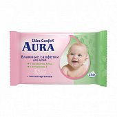 Купить aura (аура) салфетки влажные детские ультра комфорт 15 шт в Заволжье