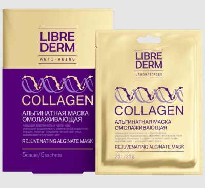 Купить librederm collagen (либридерм) маска альгинатная омолаживающая, 30мл 5шт в Заволжье
