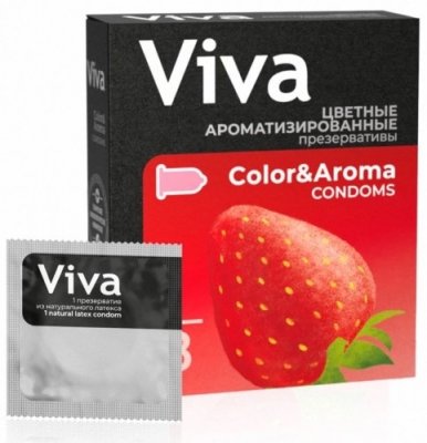 Купить viva (вива) презервативы ароматизированные цветные 3шт в Заволжье