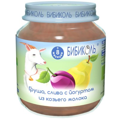 Купить бибиколь пюре груша/слива/йогурт 125г в Заволжье