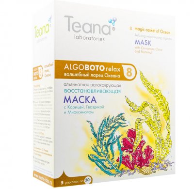 Купить тиана (teana) маска альгинатная волшебный ларец океана восстанавливающая с корицей, гвоздикой и миоксинои 30г, 5 шт в Заволжье