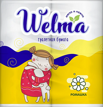 Велма (Welma) бумага туалетная двухслойная Ромашка, 4 шт