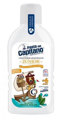 Купить pasta del сapitano junior (паста дель капитано) ополаскиватель для полости рта детский мягкая мята 6+, 400мл в Заволжье