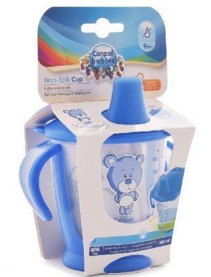 Купить canpol (канпол) чашка-непроливайка с 9 месяцев медвежонок синяя 180 мл в Заволжье