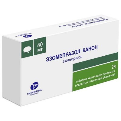 Купить эзомепразол-канон, таблетки кишечнорастворимые, покрытые пленочной оболочкой 40мг, 28 шт в Заволжье