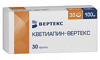 Купить кветиапин-вертекс, таблетки, покрытые пленочной оболочкой 100мг, 30 шт в Заволжье