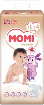 Купить momi premium (моми) подгузники детские, размер l 9-14кг, 54 шт в Заволжье