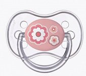 Купить canpol (канпол) пустышка круглая силиконовая 0-6 месяцев newborn baby розовая 1 шт в Заволжье