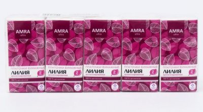 Купить amra (амра) платочки бумажные с ароматом лилии, в упаковке 10 шт в Заволжье