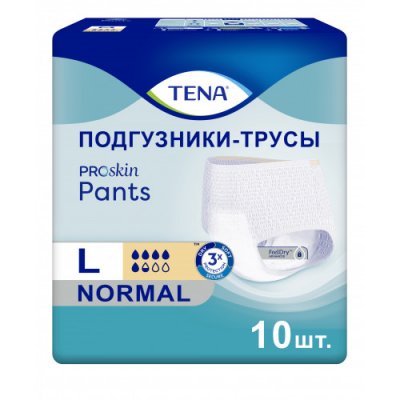Купить tena proskin pants normal (тена) подгузники-трусы размер l, 10 шт в Заволжье
