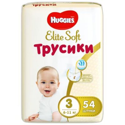 Купить huggies (хаггис) трусики elitesoft 3, 6-11кг 54 шт в Заволжье