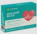 Купить магний в6 д3 летофарм, капсулы массой 600мг 30шт. + капсулы массой 370мг 30 шт. бад в Заволжье